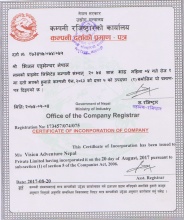 Company Registration Certificate » Click to zoom ->