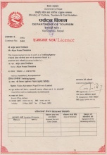 License from the Nepal Tourism Board » Click to zoom ->
