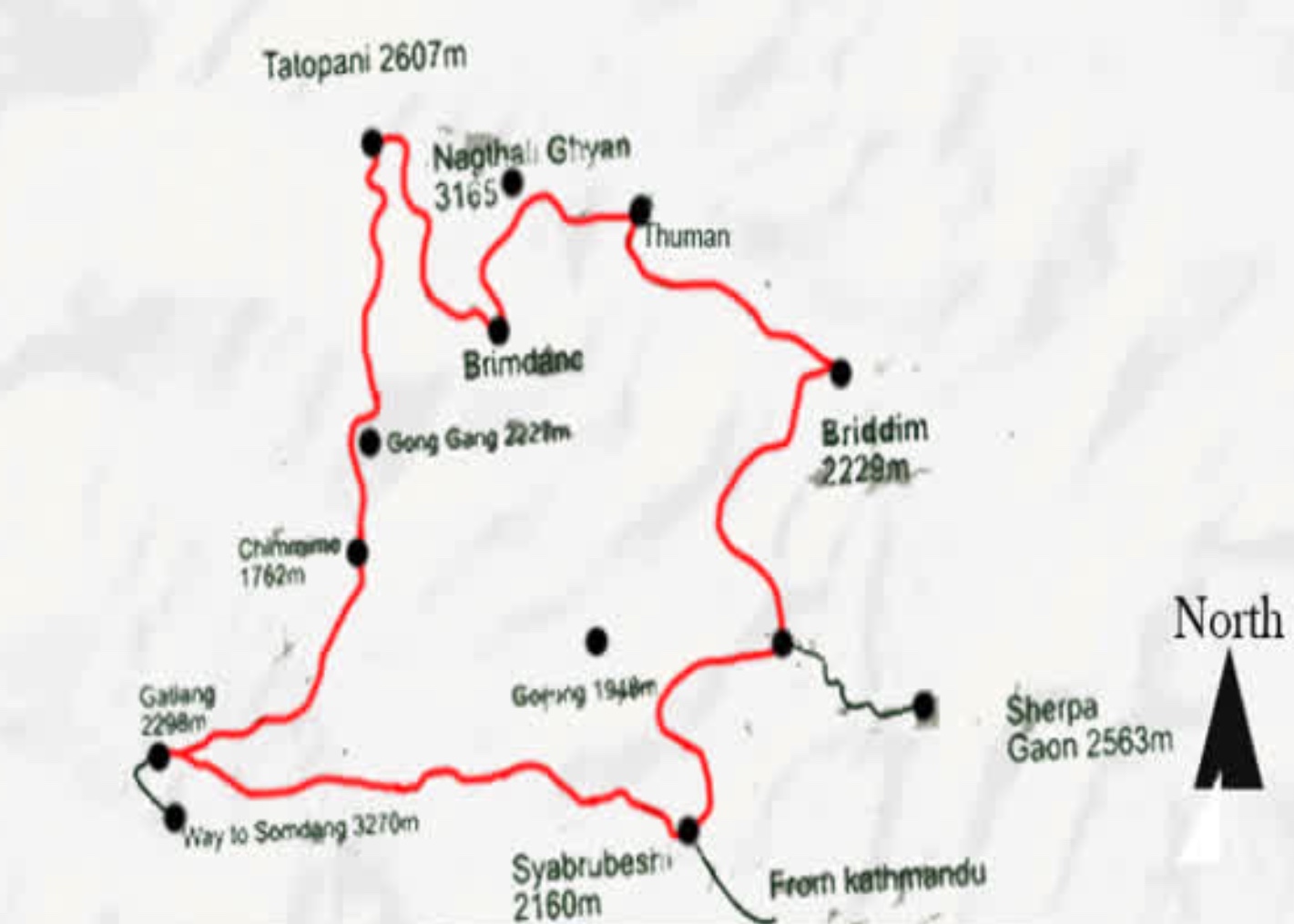 Tamang Heritage Treks  Map